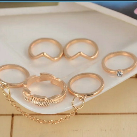 2/$5  6pc Stacking midi Ring set gold - Picture 2 of 6